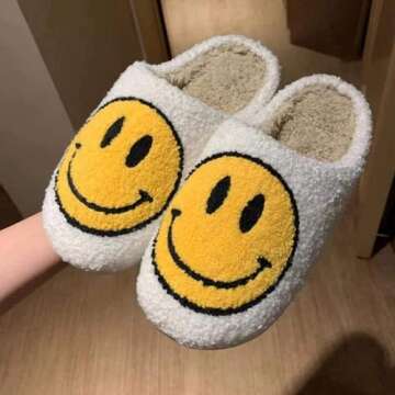 Comfortable Retro Fuzzy Face Slippers for Men and Women