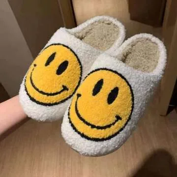 Comfortable Retro Fuzzy Face Slippers for Men and Women