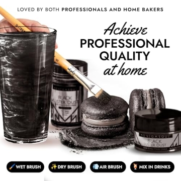 MONÉGASQUE Black Edible Glitter for Drinks and Cakes