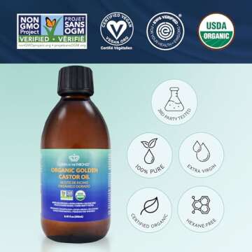 QUEEN OF THE THRONES Castor Oil Pack for Pelvic Kit (plus 8.45oz Organic Golden Castor Oil)- Less Mess, Reusable, Comfort Fit, Organic Cotton Flannel, Soft Straps & Naturopathic Doctor Designed.