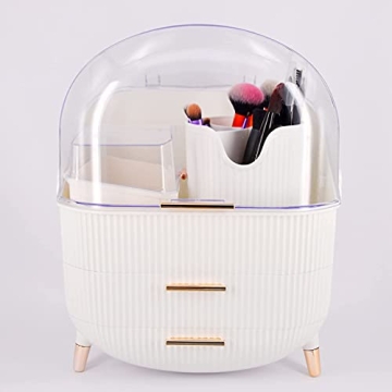 BIRDBELL Makeup Organizer with Dust Proof Storage Display