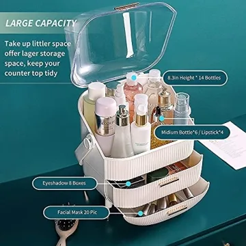 BIRDBELL Makeup Organizer with Dust Proof Storage Display