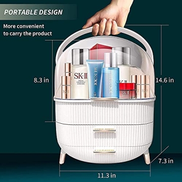 BIRDBELL Makeup Organizer with Dust Proof Storage Display