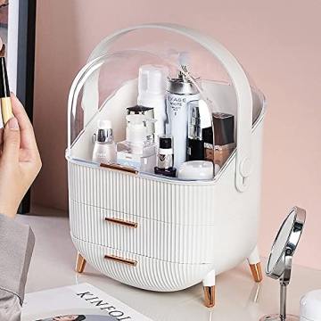BIRDBELL Makeup Organizer with Dust Proof Storage Display