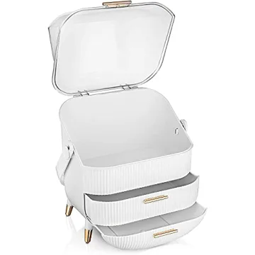 BIRDBELL Makeup Organizer with Dust Proof Storage Display