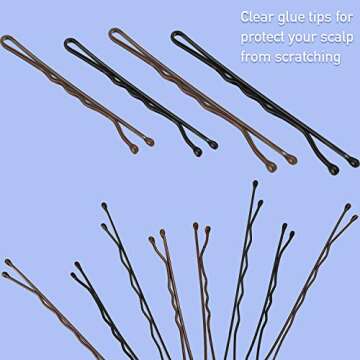 200 Pieces Bobby Pins Hair Styling Pins Assorted Size Hair Pins with Clear Storage Box, Black and Brown