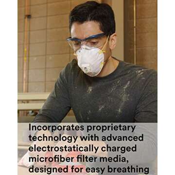 3M 8210V Particulate Respirator with Cool Flow Valve, Grinding, Sanding, Sawing, Sweeping, Woodworking, Dust, 10/Box