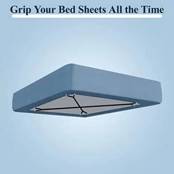 Sopito Sheet Straps, Adjustable Bed Sheet Suspenders Max Stretch from 29.5 in to 82.7 in Compatible for Crib to King Size Bed, Non Slip Holder Fasteners Clips, 2pcs/Black