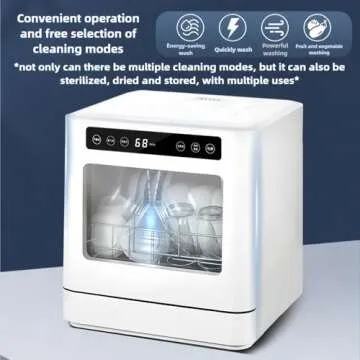Compact Tabletop Dishwasher with 5 Cleaning Modes