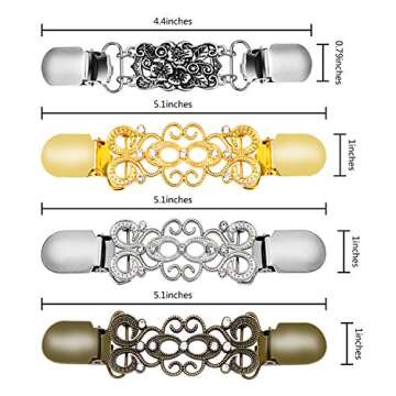 Ruisita Vintage Shawl Clips: 4 Stunning Dress & Sweater Brooches