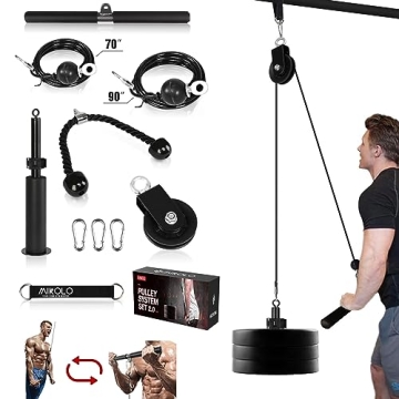 Mikolo Fitness LAT and Lift Pulley System for Home Gym Use