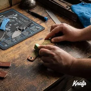 Knafs Leather Strop for Pocket Knife Sharpening - Compact & Durable