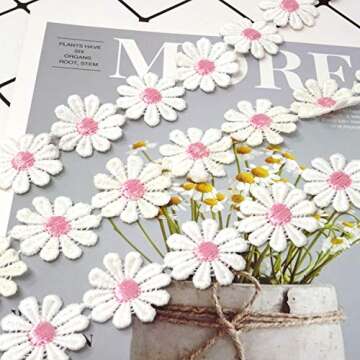 Daisy Pink Lace Trim for Crafts and Sewing | 5 Yards