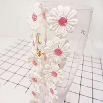 Daisy Pink Lace Trim for Crafts and Sewing | 5 Yards