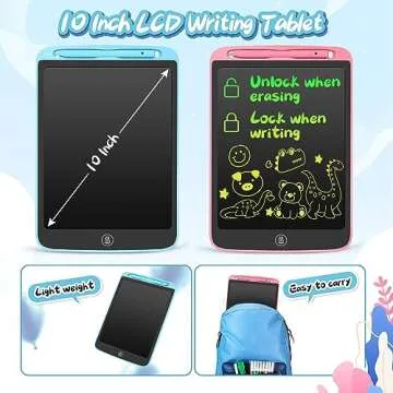 10-Inch LCD Writing Tablet for Kids - 2 Pack, Educational Doodle Board