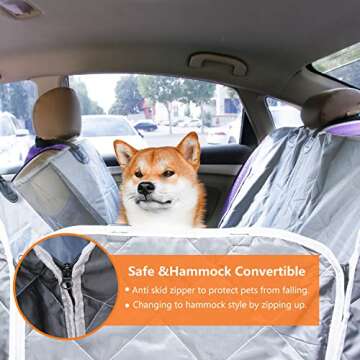 Dog Seat Cover Car Seat Cover for Pets 100%Waterproof Pet Seat Cover Hammock 600D Oxford Fabric Heavy Duty Scratch Proof Nonslip Durable Soft Pet Back Seat Covers for Cars Trucks and SUVs