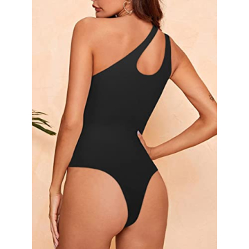 Stylish REORIA One Shoulder Bodysuit for Women