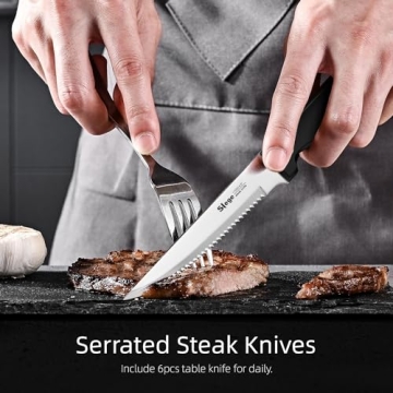 Slege 18-Piece Knife Set with Block and Sharpener