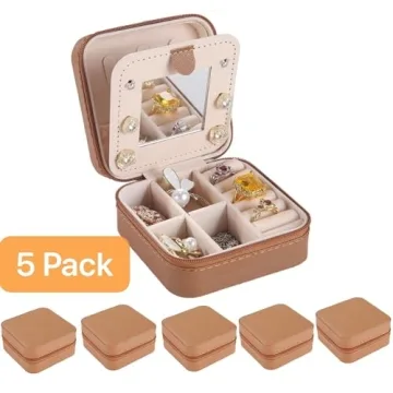 KElofoN Travel Jewelry Case with Mirror for Women