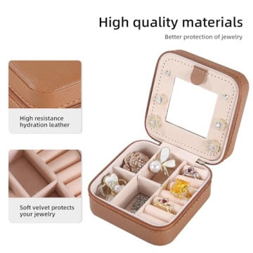 KElofoN Travel Jewelry Case with Mirror for Women