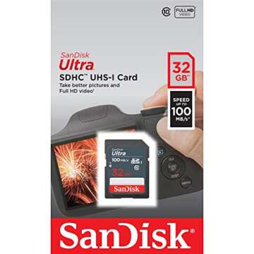 32GB Ultra 100MBs Sandisk SDHC Memory Card