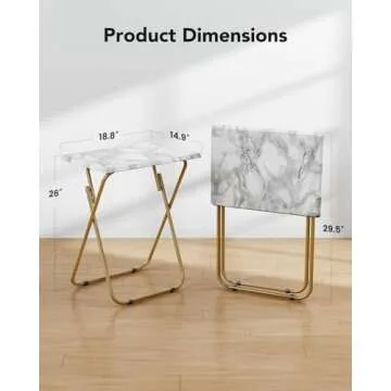 HUANUO Folding TV Tray Table for Stylish Meal Serving