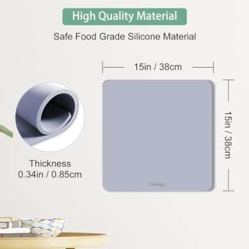 Calogy Heat Press Mat Silicone 15x15 inch, Heat Press Pad Resistant Fireproof 0.34in Thickness, Doub...