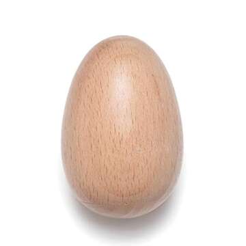 4 PCS Wood Egg Shakers Set, Musical Percussion Instruments, Natural Finish