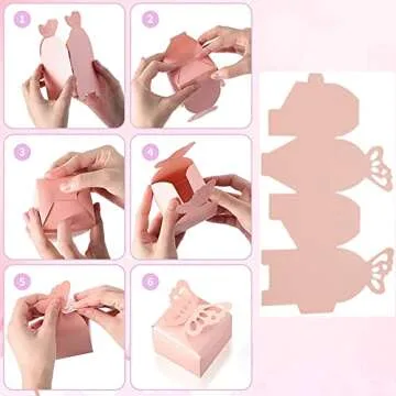 KUPOO Pink Butterfly Favor Boxes for Every Celebration