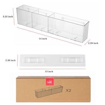 2 Pack Wall-Mounted Bathroom Organizer for Makeup & More