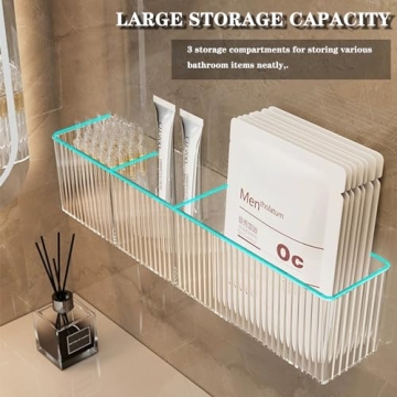 2 Pack Wall-Mounted Bathroom Organizer for Makeup & More