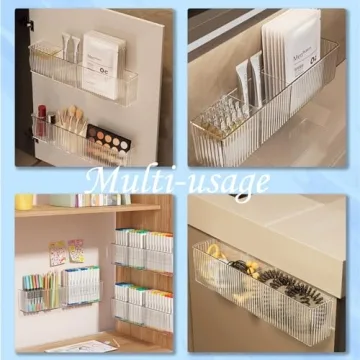 2 Pack Wall-Mounted Bathroom Organizer for Makeup & More