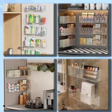 2 Pack Wall-Mounted Bathroom Organizer for Makeup & More