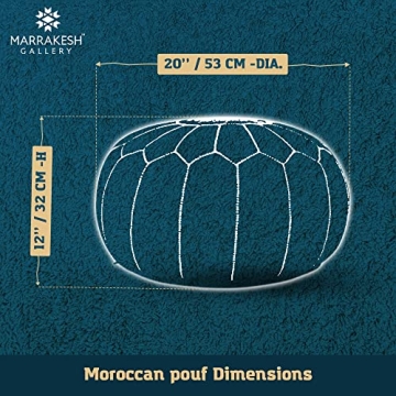 Handmade Moroccan Round Faux Leather Poufs for Stylish Homes