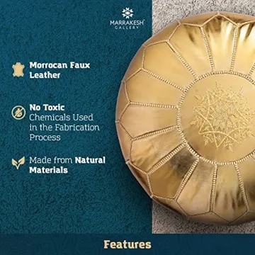 Handmade Moroccan Round Faux Leather Poufs for Stylish Homes