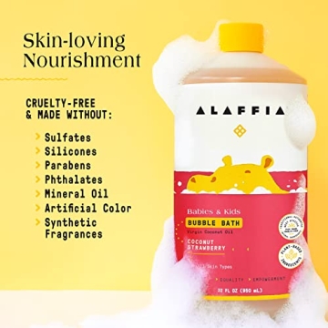 Alaffia Kids Bubble Bath Coconut Strawberry - Gentle & Fun