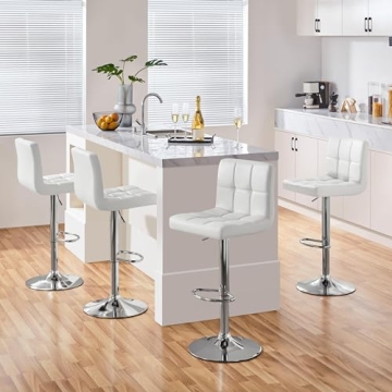 Yaheetech Adjustable Swivel Bar Stools Set of 4