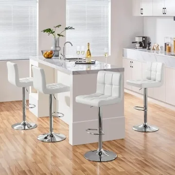 Yaheetech Adjustable Swivel Bar Stools Set of 4