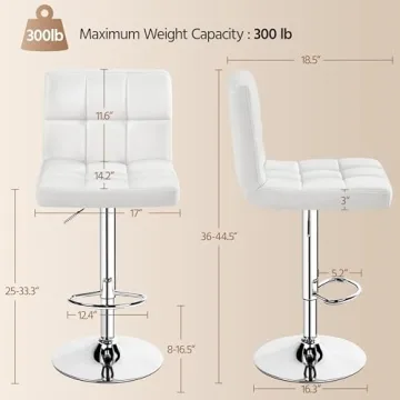 Yaheetech Adjustable Swivel Bar Stools Set of 4