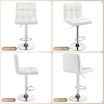 Yaheetech Adjustable Swivel Bar Stools Set of 4