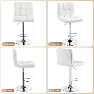 Yaheetech Adjustable Swivel Bar Stools Set of 4