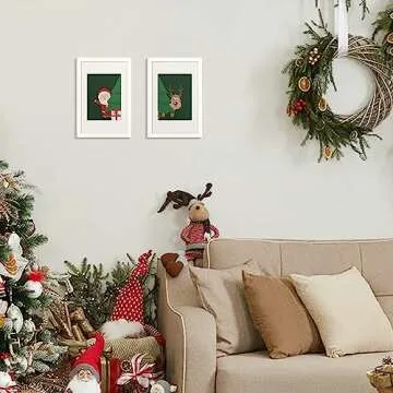 upsimples 8x12 Picture Frame Set of 5, Display Pictures 6x8 with Mat or 8 x 12 Without, Wall Gallery Photo Frames, White