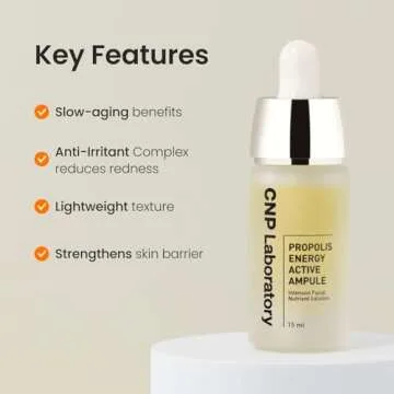 CNP Honey Glow Serum - Hyaluronic Acid & Propolis for Hydrating, Anti-Aging, Centella Soothing Serum, for Sensitive Skin, Korean Skin Care (0.5 fl. oz)