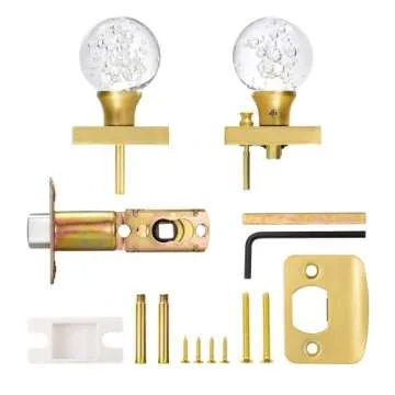 Elegant HIEMEY Glass Door Knobs with Lock for Home Privacy