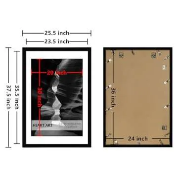 HEART ART 24x36 Poster Frames - Set of 2 Stylish Displays