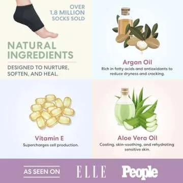 Dr. Frederick's Original Moisturizing Heel Socks for Cracked Heel Treatment - 2 Pairs - Socks for Dry Feet - Cracked Skin Repair & Overnight Hydration - Foot Care for Women & Men - Argan Oil