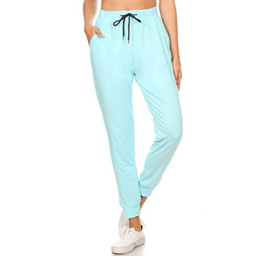 Comfortable Women's Jogger Pants with Pockets in Sky Blue