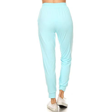Comfortable Women's Jogger Pants with Pockets in Sky Blue