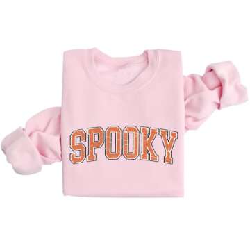 DIOMMELL Spooky Sweatshirt Stay Spooky Sweater Halloween Sweater Spooky Season Sweatshirt