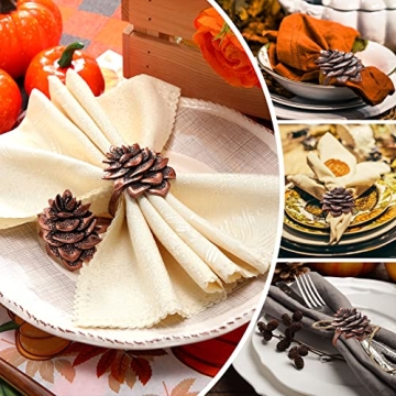 Elegant Remerry 12 Pcs Napkin Ring Set for Thanksgiving